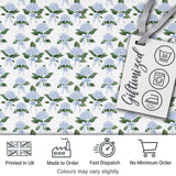 Blue Hydrangea Bouquet Ribbon Floral Seamless Pattern Digital Print Fabric by the Metre UK Sewing Quilting Textile