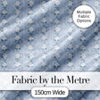 Vintage Blue Rose Stripe Floral Seamless Pattern Digital Print Fabric by the Metre UK Sewing Quilting Textile