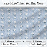 Vintage Blue Rose Stripe Floral Seamless Pattern Digital Print Fabric by the Metre UK Sewing Quilting Textile