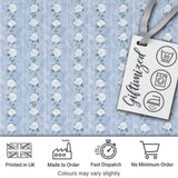 Vintage Blue Rose Stripe Floral Seamless Pattern Digital Print Fabric by the Metre UK Sewing Quilting Textile