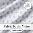 Blue Rose Bow Tossed Floral Seamless Pattern Digital Print Fabric by the Metre UK Sewing Quilting Textile