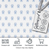 Blue Rose Bow Tossed Floral Seamless Pattern Digital Print Fabric by the Metre UK Sewing Quilting Textile