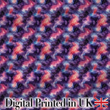 Watercolor Nebula Galaxy Pink Purple Space Seamless Pattern Artistic Digital Print Fabric by the Metre UK Sewing Quilting Textile