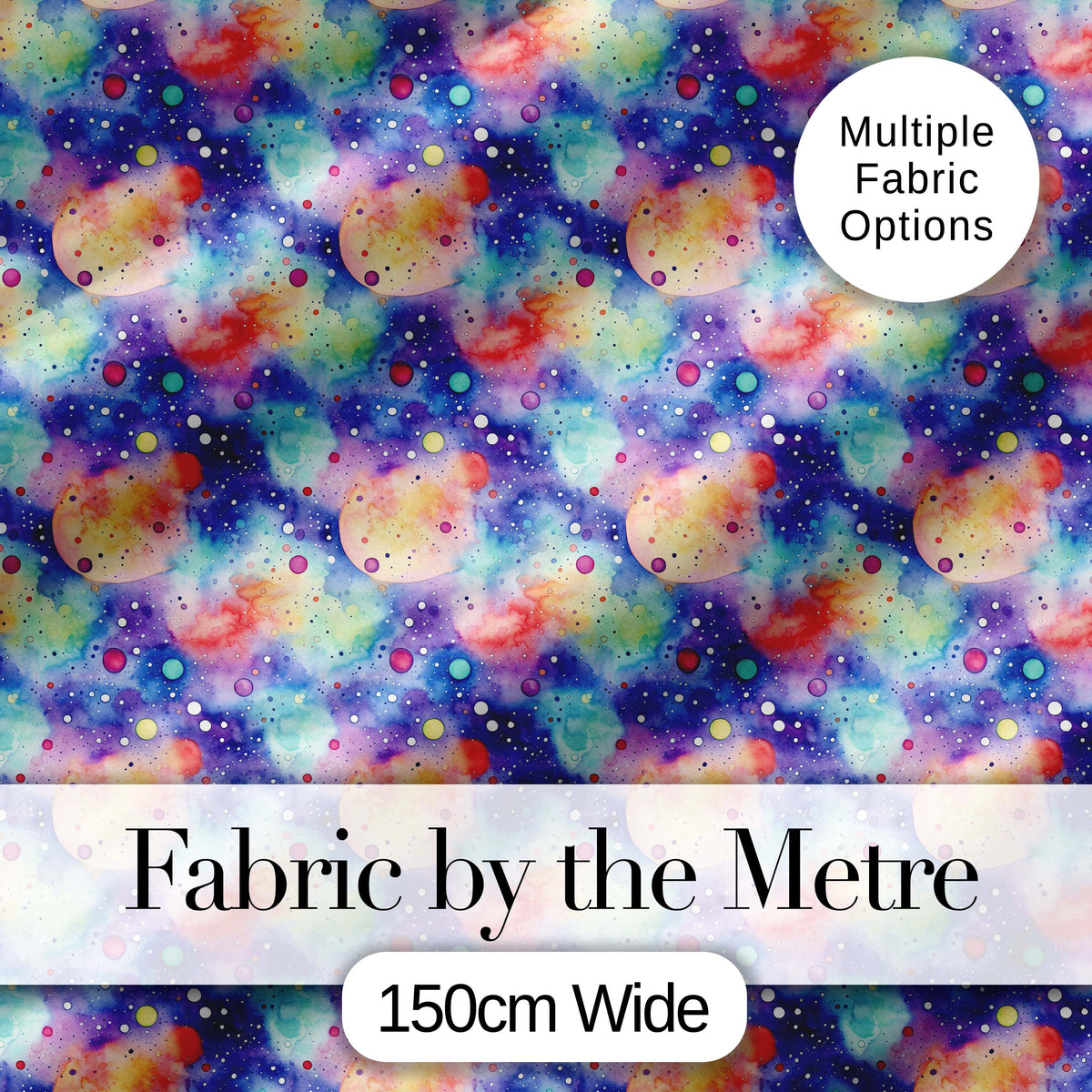 Pastel Watercolor Galaxy Space Clouds Seamless Pattern Soft Cosmic Digital Print Fabric by the Metre UK Sewing Quilting Textile