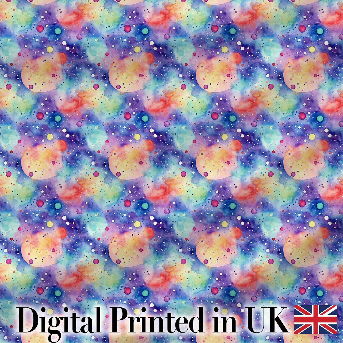 Pastel Watercolor Galaxy Space Clouds Seamless Pattern Soft Cosmic Digital Print Fabric by the Metre UK Sewing Quilting Textile