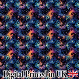 Swirling Colorful Galaxy Abstract Space Seamless Pattern Vibrant Digital Print Fabric by the Metre UK Sewing Quilting Textile