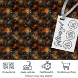 Dark Brown Gold Nebula Galaxy Space Seamless Pattern Moody Cosmic Digital Print Fabric by the Metre UK Sewing Quilting Textile