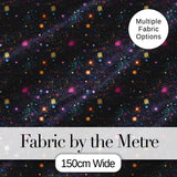 Neon Galaxy Swirl Dots Cosmic Space Seamless Pattern Night Sky Digital Print Fabric by the Metre UK Sewing Quilting Textile