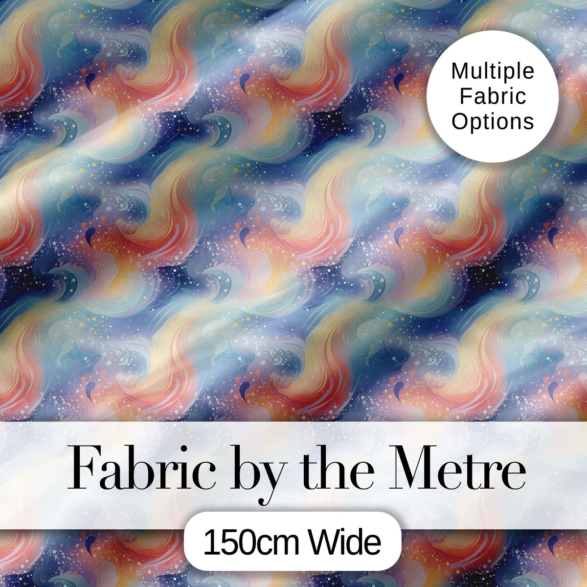 Soft Pastel Swirl Galaxy Space Seamless Pattern Dreamy Cosmic Digital Print Fabric by the Metre UK Sewing Quilting Textile