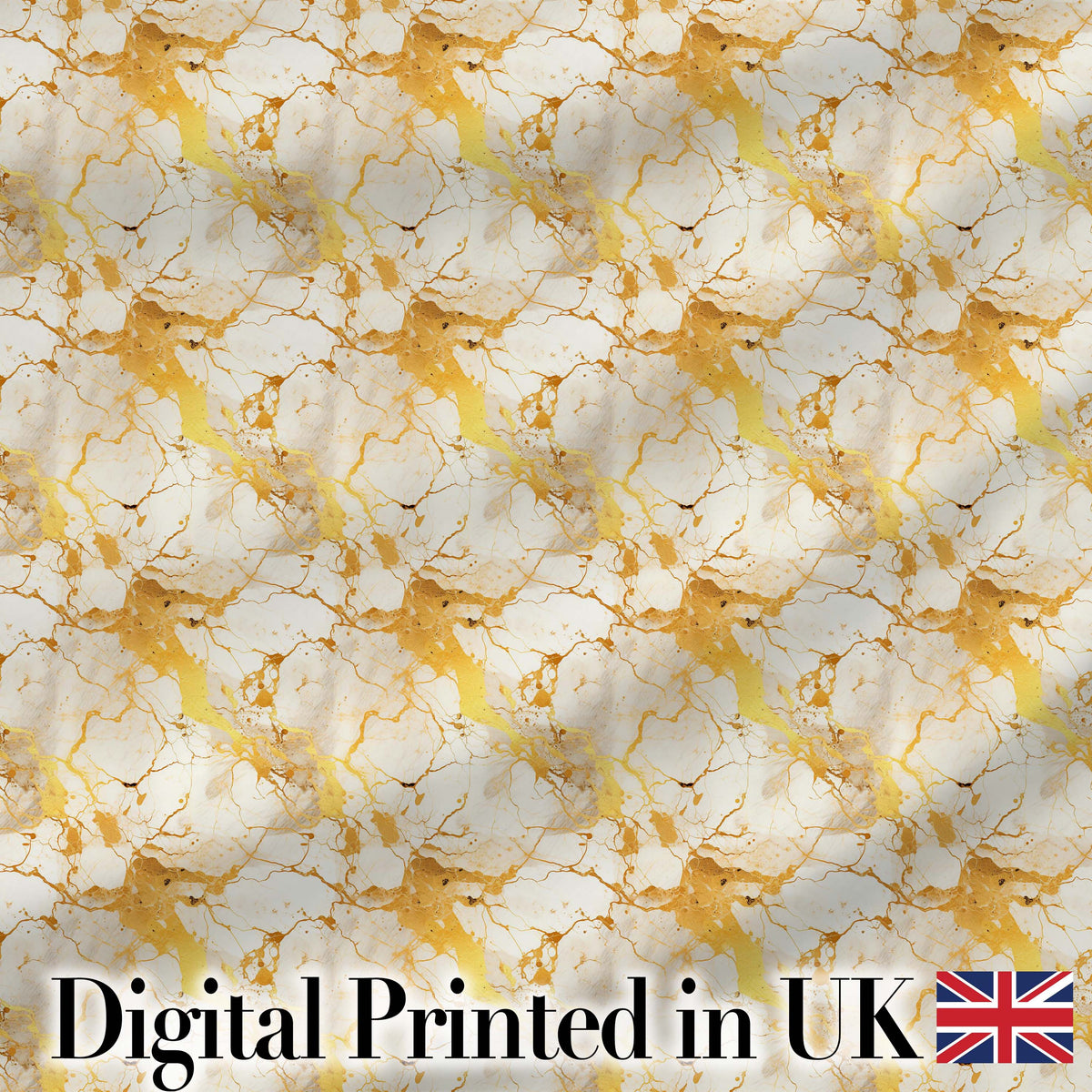 White Gold Floral Marble Abstract Seamless Pattern Luxury Texture Digital Print Fabric by the Metre UK Sewing Quilting Textile