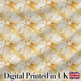 White Gold Floral Marble Abstract Seamless Pattern Luxury Texture Digital Print Fabric by the Metre UK Sewing Quilting Textile