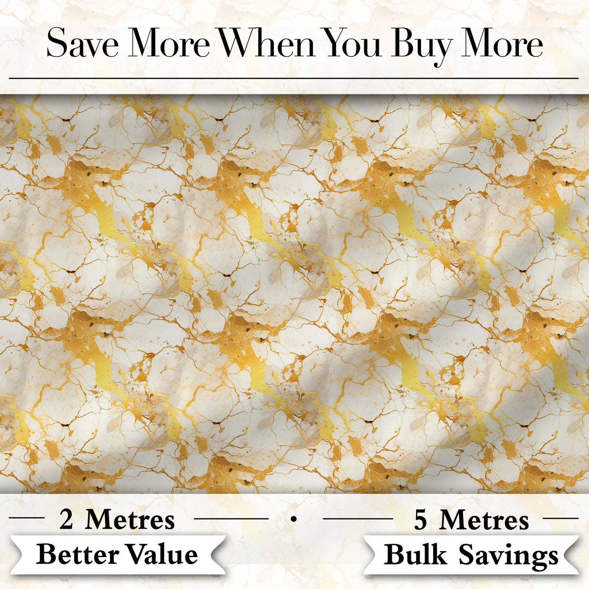 White Gold Floral Marble Abstract Seamless Pattern Luxury Texture Digital Print Fabric by the Metre UK Sewing Quilting Textile
