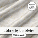 Luxurious White Marble with Gold Veins Seamless Pattern Digital Print Fabric by the Metre UK Sewing Quilting Textile