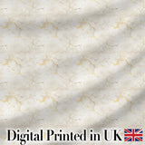 Luxurious White Marble with Gold Veins Seamless Pattern Digital Print Fabric by the Metre UK Sewing Quilting Textile