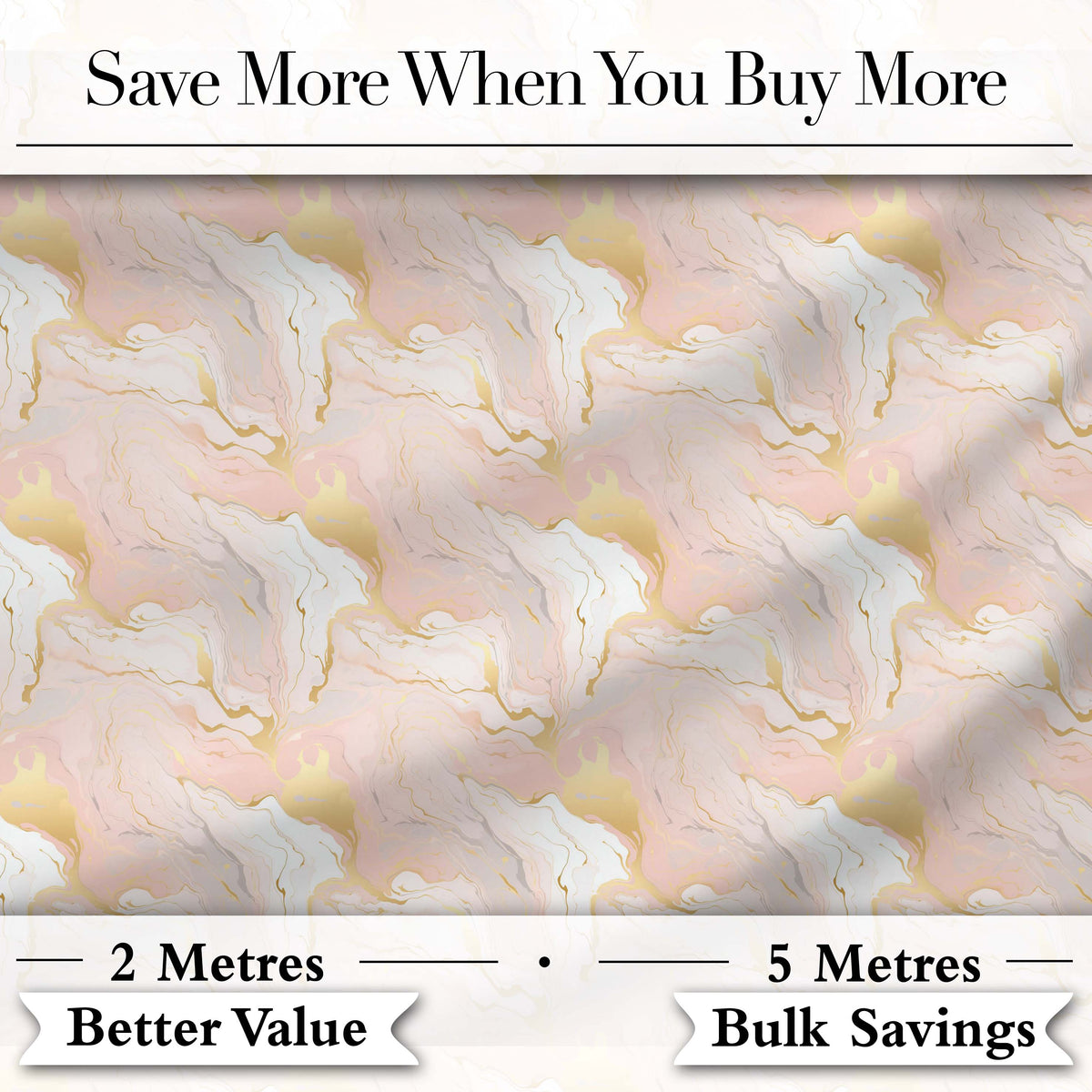 Elegant White Marble with Gold Veining Seamless Pattern Digital Print Fabric by the Metre UK Sewing Quilting Textile
