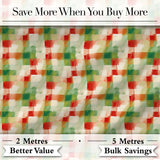 Watercolour Green Check Plaid Brushstroke Seamless Pattern Digital Print Fabric by the Metre UK Sewing Quilting Textile