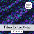 Teal Leaves and Purple Grapes Decorative Seamless Pattern Digital Print Fabric by the Metre UK Sewing Quilting Textile