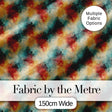 Abstract Watercolour Burst in Teal Orange and Red Seamless Pattern Digital Print Fabric by the Metre UK Sewing Quilting Textile