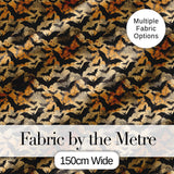 Vintage Halloween Bats in Autumn Leaves   Moody Orange and Black Gothic Design Digital Print Fabric by the Metre UK Sewing Quilting Textile