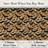 Vintage Halloween Bats in Autumn Leaves   Moody Orange and Black Gothic Design Digital Print Fabric by the Metre UK Sewing Quilting Textile
