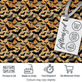Vintage Halloween Bats in Autumn Leaves   Moody Orange and Black Gothic Design Digital Print Fabric by the Metre UK Sewing Quilting Textile