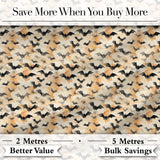 Soft Neutral Bats and Misty Clouds Subtle Halloween   Elegant Beige Tones Digital Print Fabric by the Metre UK Sewing Quilting Textile