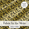Ornate Gothic Bats with Floral Swirls on Golden Background Halloween   Digital Print Fabric by the Metre UK Sewing Quilting Textile