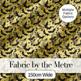 Ornate Gothic Bats with Floral Swirls on Golden Background Halloween   Digital Print Fabric by the Metre UK Sewing Quilting Textile