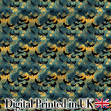 Starry Night Swirling Sky with Bats Artistic Van Gogh Style Halloween   Digital Print Fabric by the Metre UK Sewing Quilting Textile
