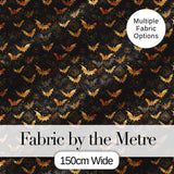 Elegant Gold and Black Bats with Decorative Night Sky Halloween Seamless  Digital Print Fabric by the Metre UK Sewing Quilting Textile