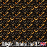 Elegant Gold and Black Bats with Decorative Night Sky Halloween Seamless  Digital Print Fabric by the Metre UK Sewing Quilting Textile