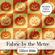 Halloween Pumpkin Faces in Warm Yellow and Orange Grid Seamless Pattern Digital Print Fabric by the Metre UK Sewing Quilting Textile