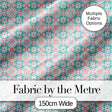 Pastel Floral Geometric Tile Pink Teal Seamless Pattern Digital Print Fabric by the Metre UK Sewing Quilting Textile