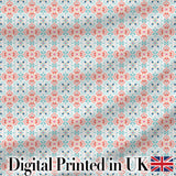 Soft Pastel Decorative Tile Floral Motif Seamless Pattern Digital Print Fabric by the Metre UK Sewing Quilting Textile