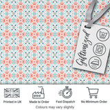 Soft Pastel Decorative Tile Floral Motif Seamless Pattern Digital Print Fabric by the Metre UK Sewing Quilting Textile