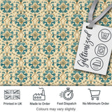 Classic Blue White Tile Floral Portuguese Style Seamless Pattern Digital Print Fabric by the Metre UK Sewing Quilting Textile
