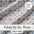 Bold Vintage Tile Red Navy Ornamental Seamless Pattern Digital Print Fabric by the Metre UK Sewing Quilting Textile