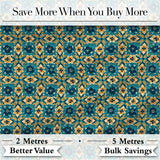 Floral Daisy Motif Cream Orange Seamless Pattern Digital Print Fabric by the Metre UK Sewing Quilting Textile
