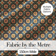Beige Brown Vintage Floral Tile Classic Seamless Pattern Digital Print Fabric by the Metre UK Sewing Quilting Textile