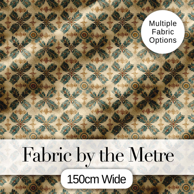 Soft Pastel Floral Tile Pink Green Seamless Pattern Digital Print Fabric by the Metre UK Sewing Quilting Textile