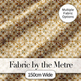 Golden Brown Ornate Floral Tile Pattern with Classic Symmetrical Design Digital Print Fabric by the Metre UK Sewing Quilting Textile