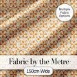 Light Tan and Ochre Traditional Floral Tile Pattern with Repeating Motifs Digital Print Fabric by the Metre UK Sewing Quilting Textile