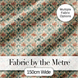 Muted Aqua and Terracotta Vintage Tile Pattern with Distressed Floral Design Digital Print Fabric by the Metre UK Sewing Quilting Textile