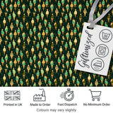 Dark Green  Ice Cream Cone Repeat Pattern with Gold Accents Digital Print Fabric by the Metre UK Sewing Quilting Textile