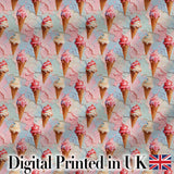 Melted Ice Cream Drip Effect Pattern in Pink and Cream Artistic Repeat Digital Print Fabric by the Metre UK Sewing Quilting Textile