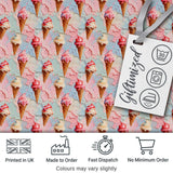 Melted Ice Cream Drip Effect Pattern in Pink and Cream Artistic Repeat Digital Print Fabric by the Metre UK Sewing Quilting Textile