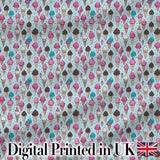Soft Pastel Ice Cream Cone Repeat on Neutral Background Minimal Sweet Pattern Digital Print Fabric by the Metre UK Sewing Quilting Textile