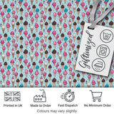 Soft Pastel Ice Cream Cone Repeat on Neutral Background Minimal Sweet Pattern Digital Print Fabric by the Metre UK Sewing Quilting Textile