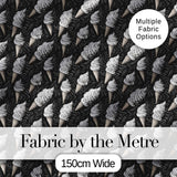 Monochrome Ice Cream Cone Pattern on Black with Swirl Texture Background Digital Print Fabric by the Metre UK Sewing Quilting Textile