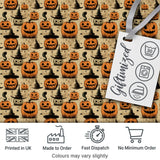 Halloween Pumpkins with Witch Hats and Stars on Vintage Background Digital Print Fabric by the Metre UK Sewing Quilting Textile